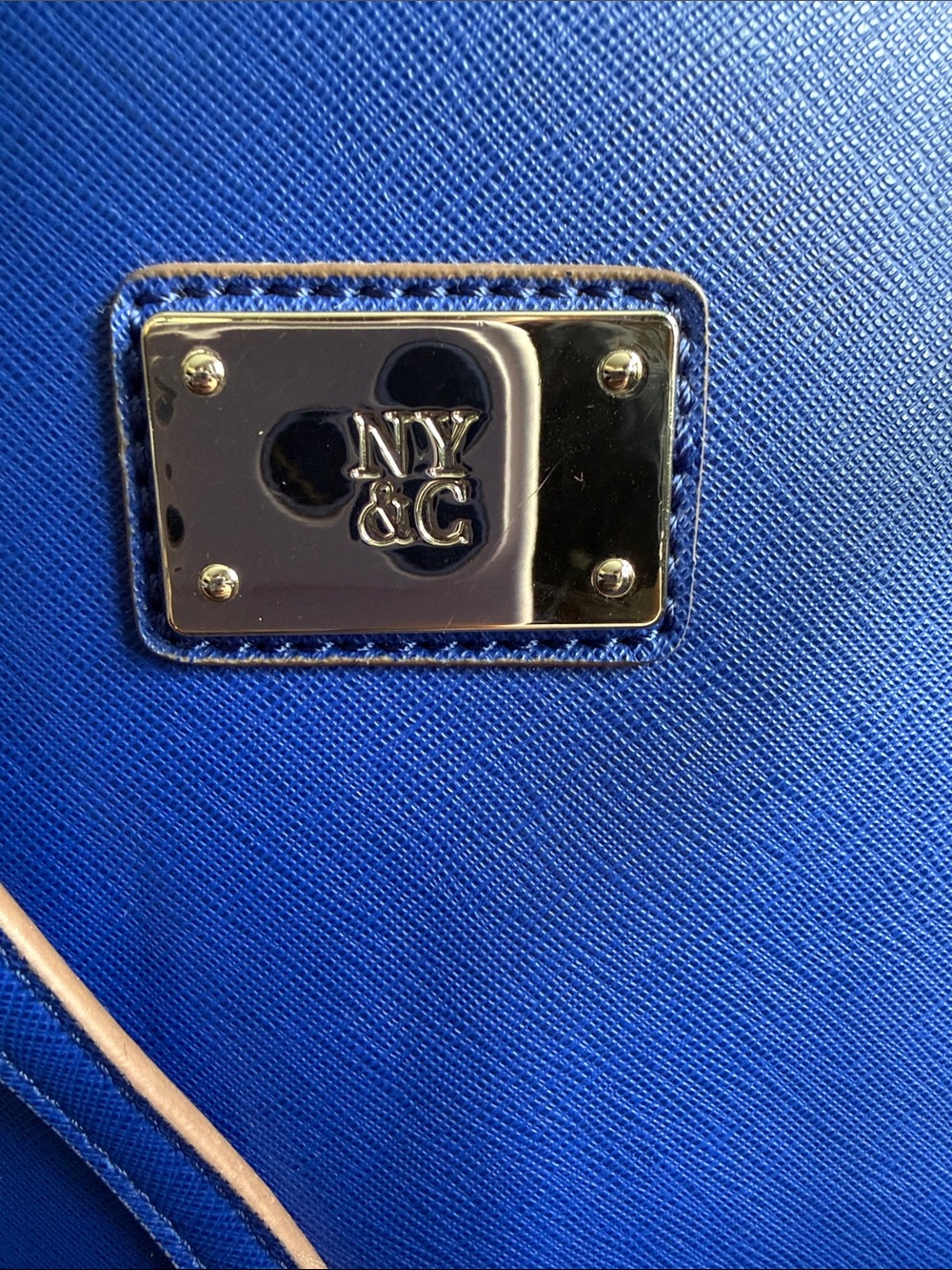 New York & Company Royal Blue Saffiano Crossbody Bag - Picture 2 of 10